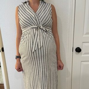 Maternity shirt dress midi